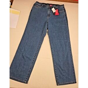 Liz & Me Signature Straight Leg Jeans Size 16W Blue NWT‎ Stretch Denim